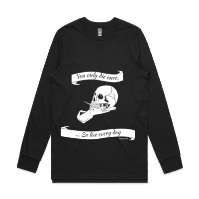 Skull in Hand (Men's Base Long Sleeve Cuff) Thumbnail