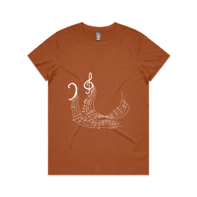 Music Staff Tee Shirt (Maple Crew Neck) Thumbnail